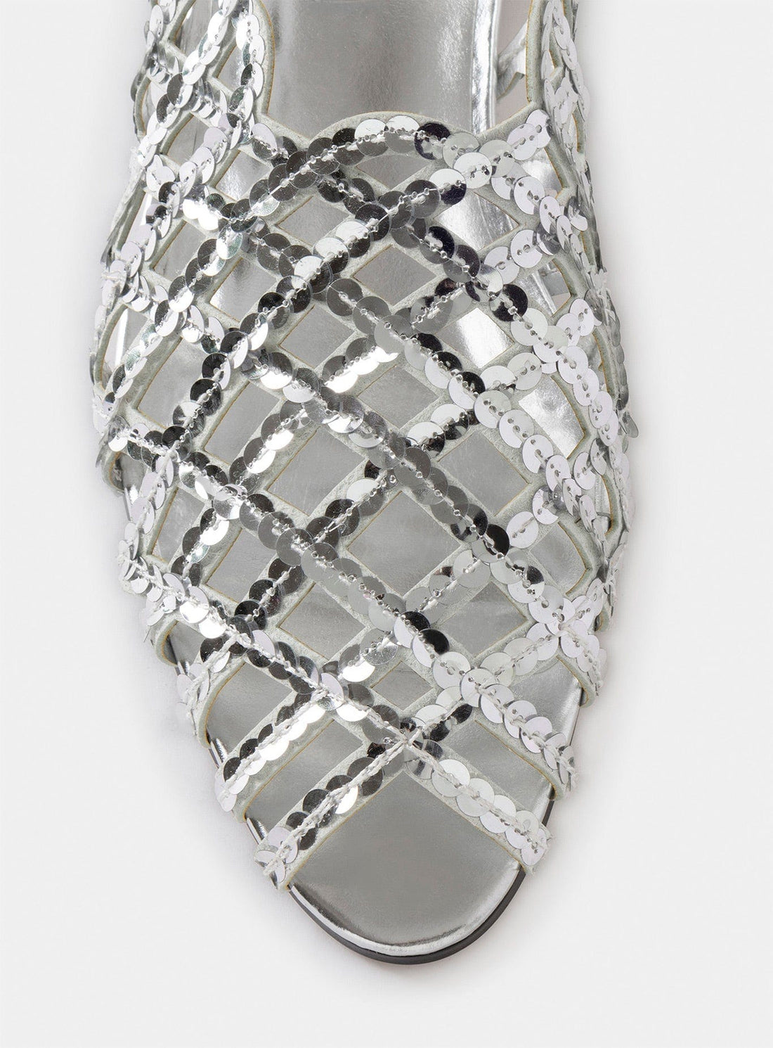 LAAGAM LANI SILVER CUT-OUT SANDALS