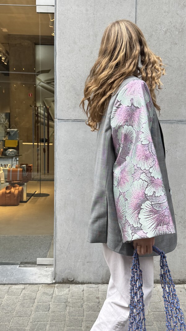 REBELLE Rebelle Blazer Grey Pink LXL