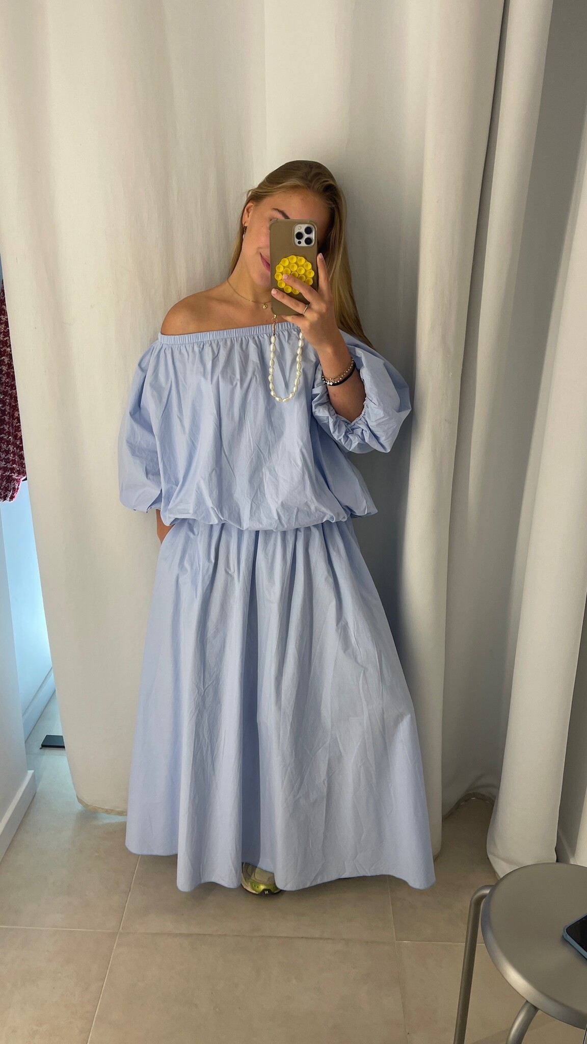 MM Jozé Blouse Puff Light Blue TU
