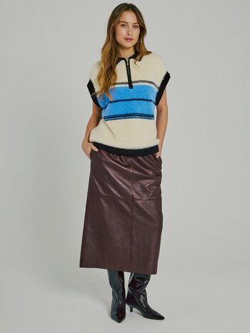NORR Sky Knit Waistcoat Black Blue