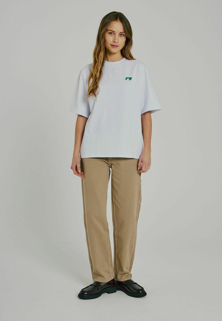 NORR Sanda Tee White Green Print
