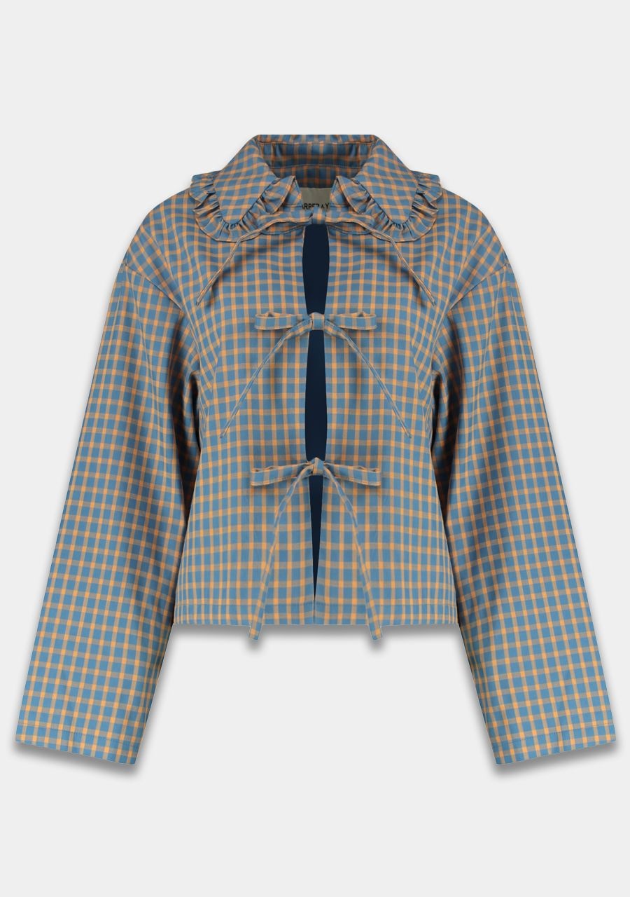 HARPER & YVE Lola Blouse - Checked Orange Blue