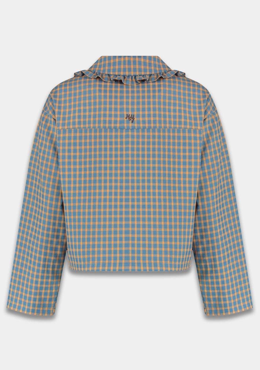 HARPER & YVE Lola Blouse - Checked Orange Blue