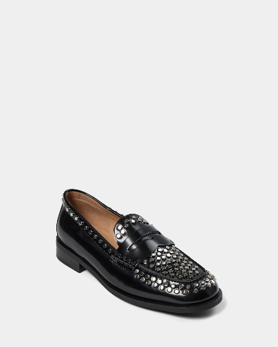 SOFIE SCHNOOR Hailey Studded Loafer - Black