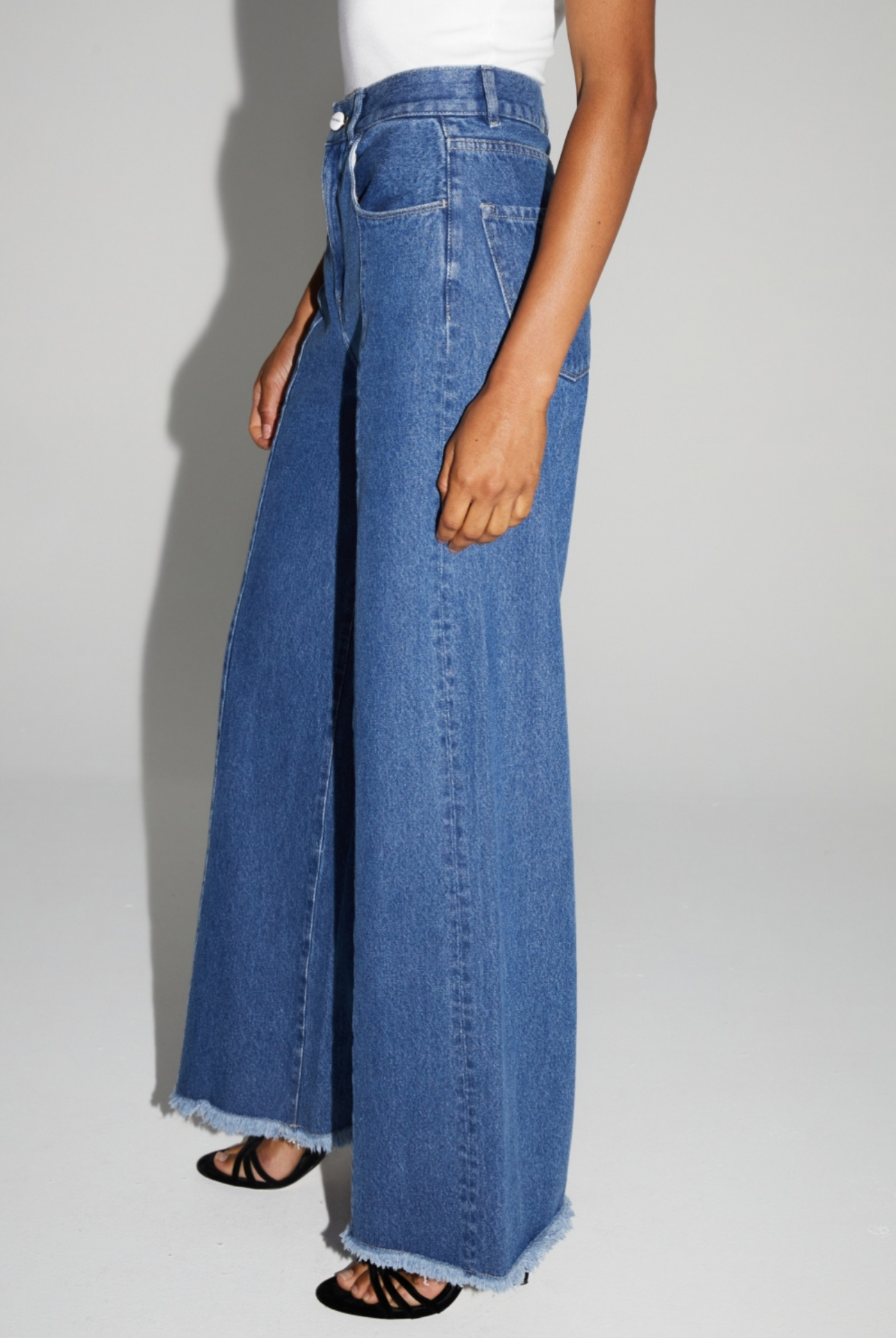 IMPREVU Palazzo Denim Pants - Dark Blue