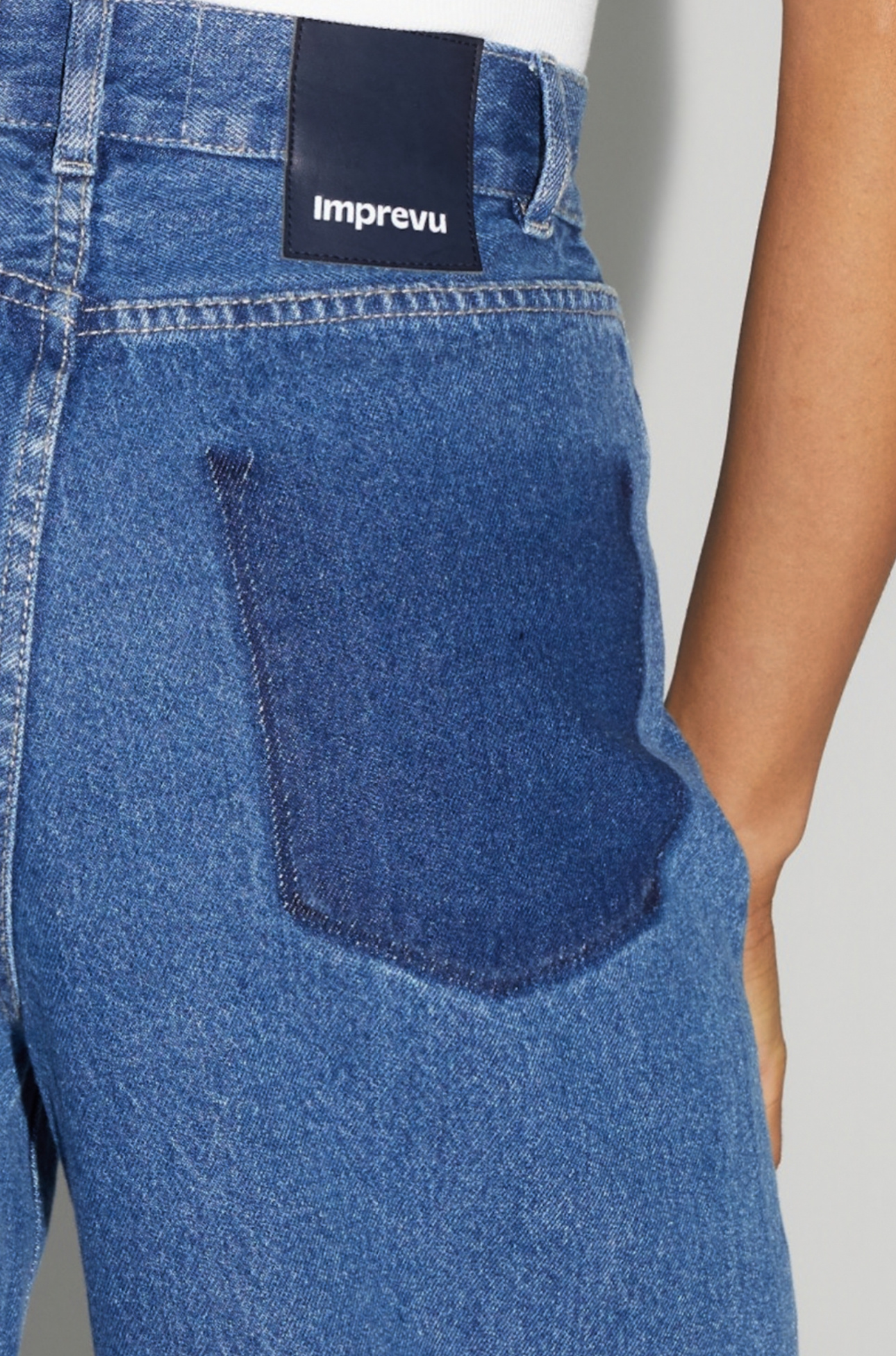 IMPREVU Palazzo Denim Pants - Dark Blue