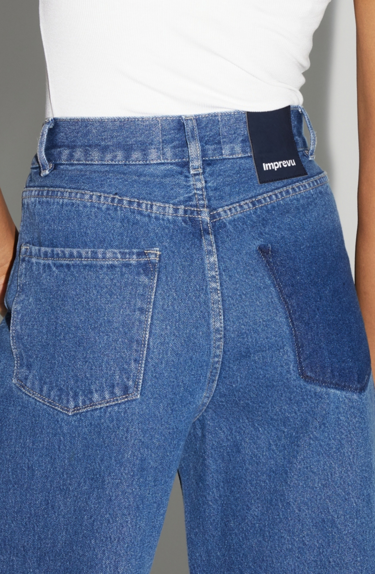 IMPREVU Palazzo Denim Pants - Dark Blue