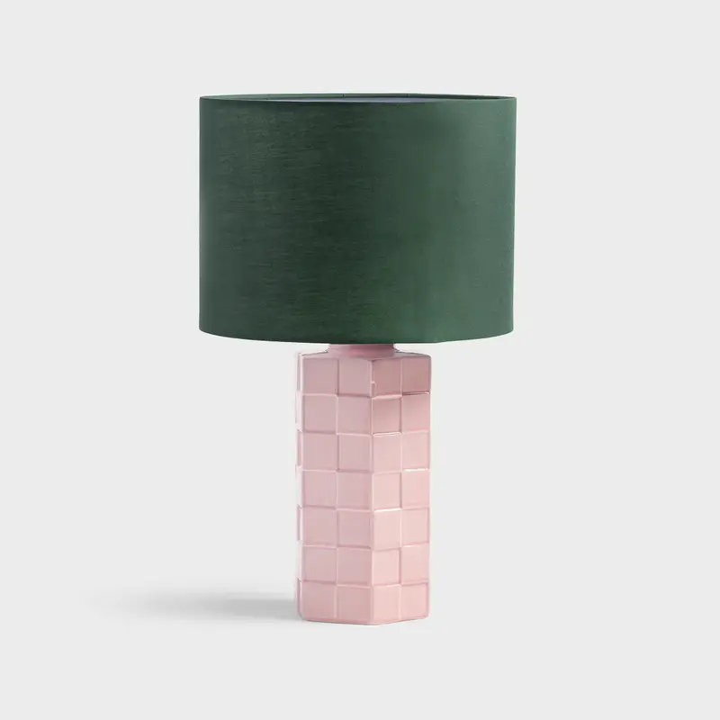 &KLEVERING Checkered Lamp - Rose Green