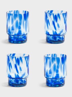 &KLEVERING 4-piece Glass Set - Tortoise Blue