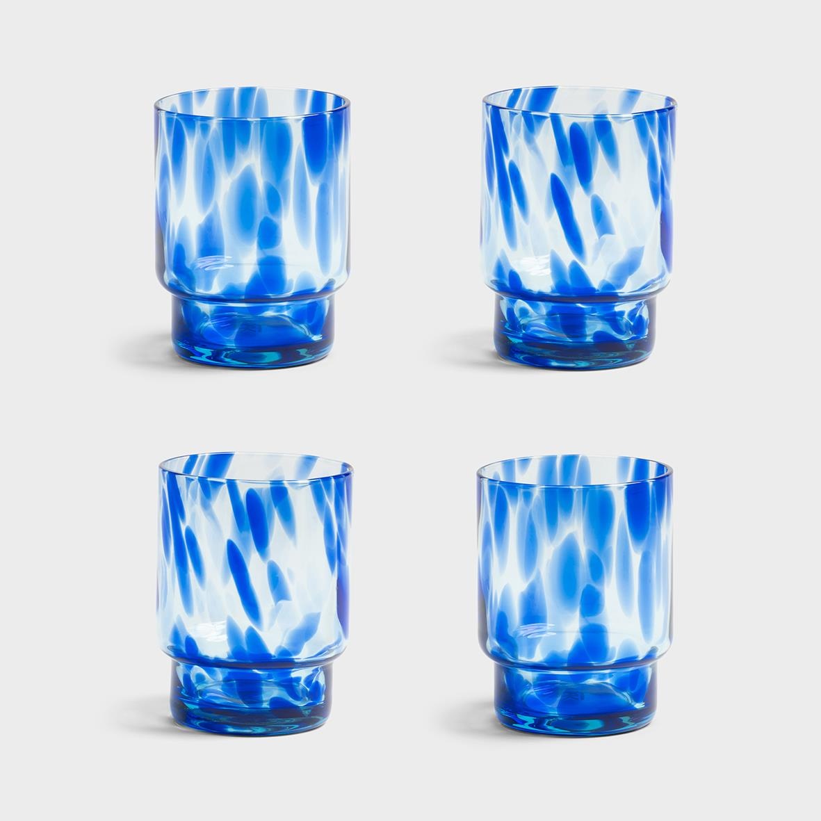 &KLEVERING 4-delige Glazenset - Tortoise Blauw