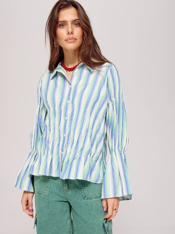 HARPER & YVE Senna LS Top Stripes - Green Blue