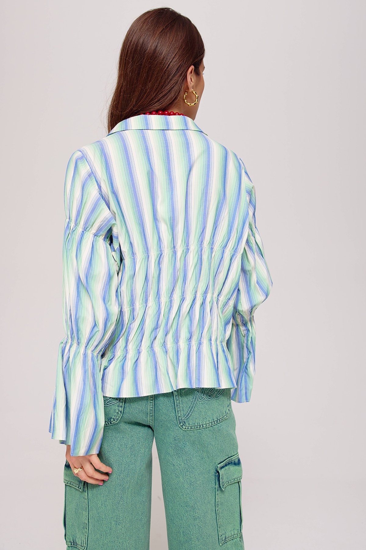 HARPER & YVE Senna LS Top Stripes - Green Blue
