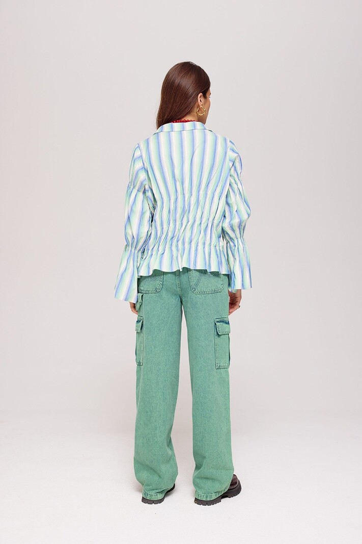 HARPER & YVE Senna LS Top Stripes - Green Blue