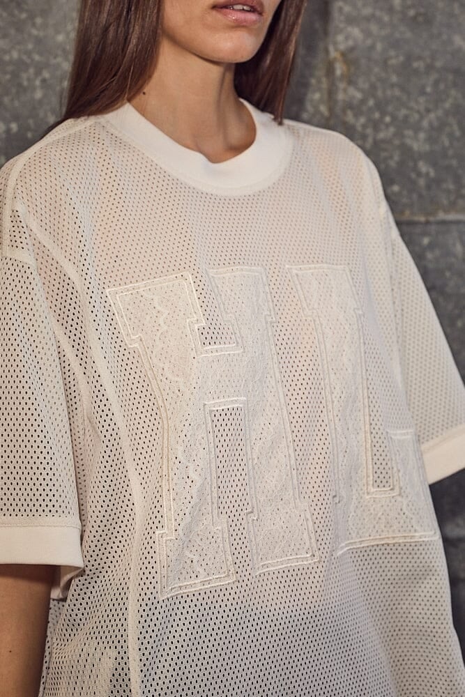 L'AMITIE Drift HL Lace Tee - Pearl