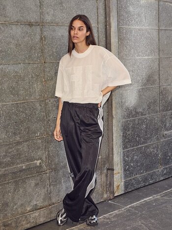 L'AMITIE Drift HL Lace Tee - Pearl