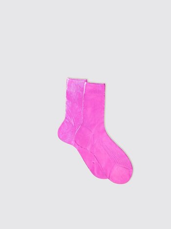 MARIA LA ROSA One Ribbed Laminated - Fushia Socks