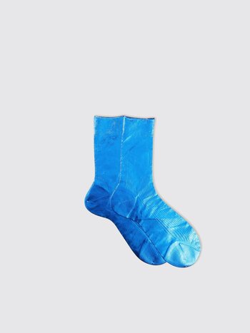 MARIA LA ROSA One Ribbed Laminated - Cielo Socks