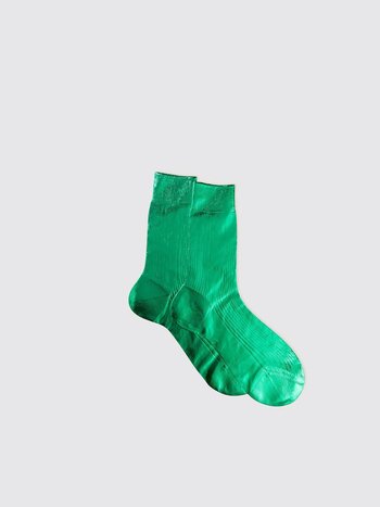 MARIA LA ROSA One Ribbed Laminated - Emerald Socks