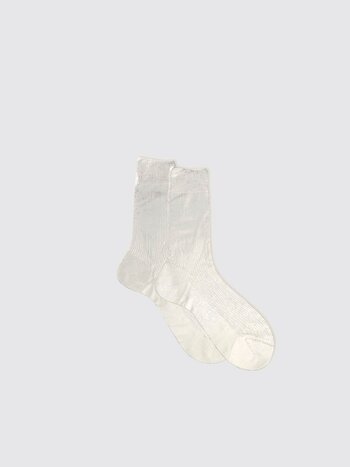 MARIA LA ROSA One Ribbed Laminated - Silver Socks