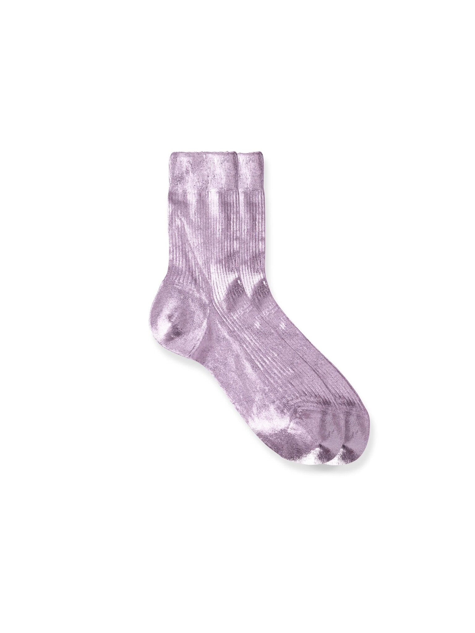 MARIA LA ROSA One Ribbed Laminated - Lila Sokken