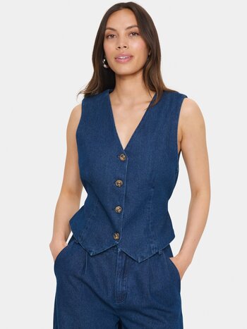 SAINT TROPEZ JaclynSZ Vest - Dark Blue