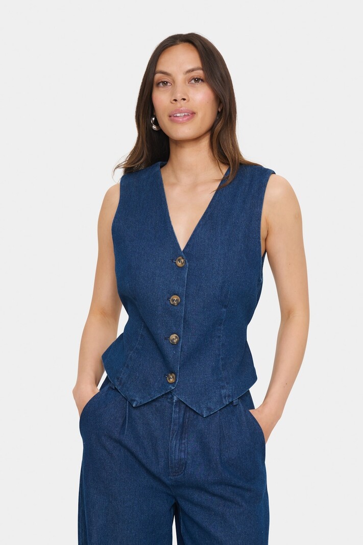 SAINT TROPEZ JaclynSZ Vest - Dark Blue