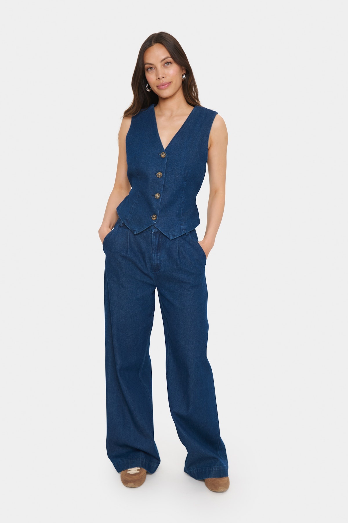 SAINT TROPEZ JaclynSZ Vest - Donkerblauw