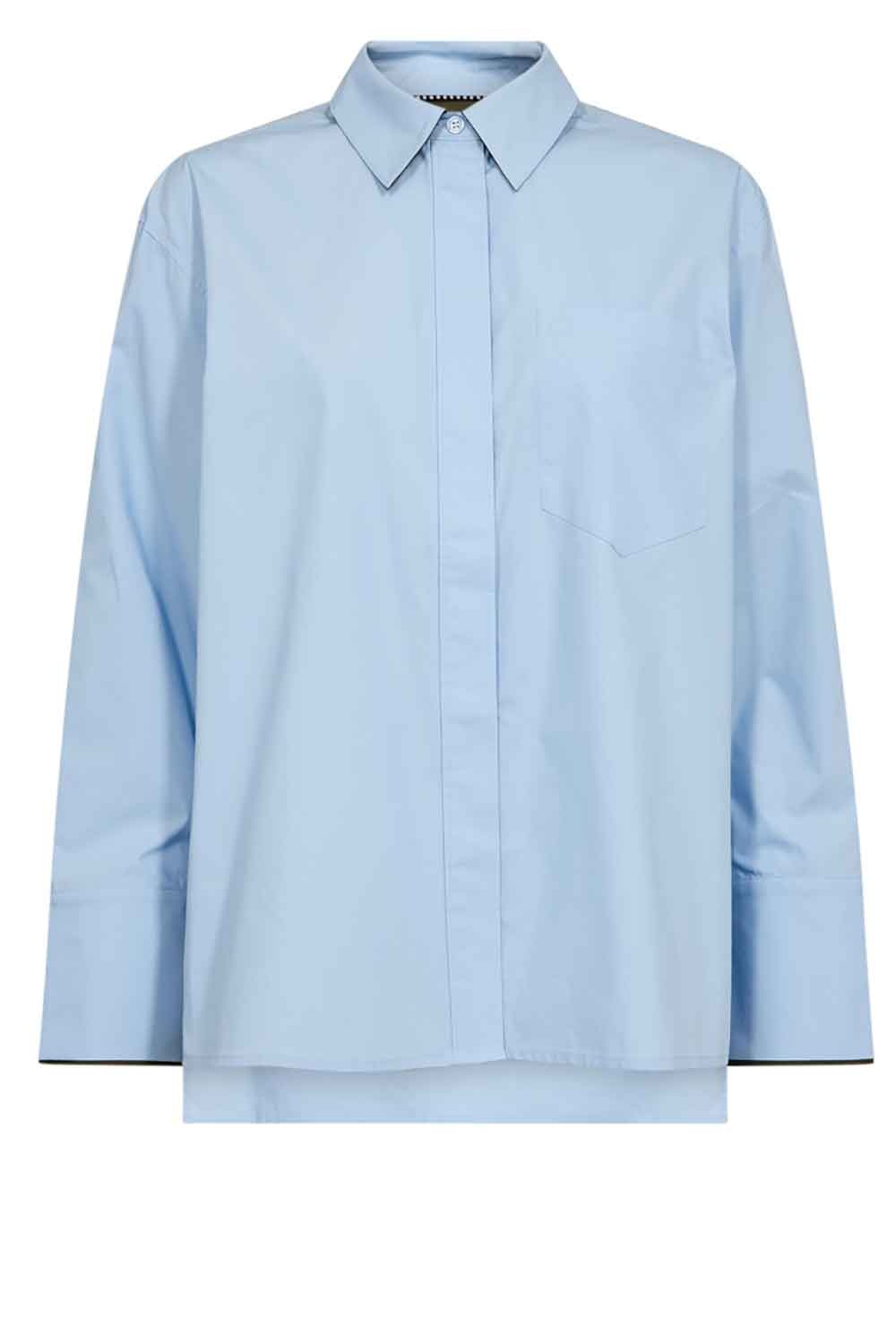 CO'COUTURE Donna CC Fold Cuff Shirt - Pale Blue