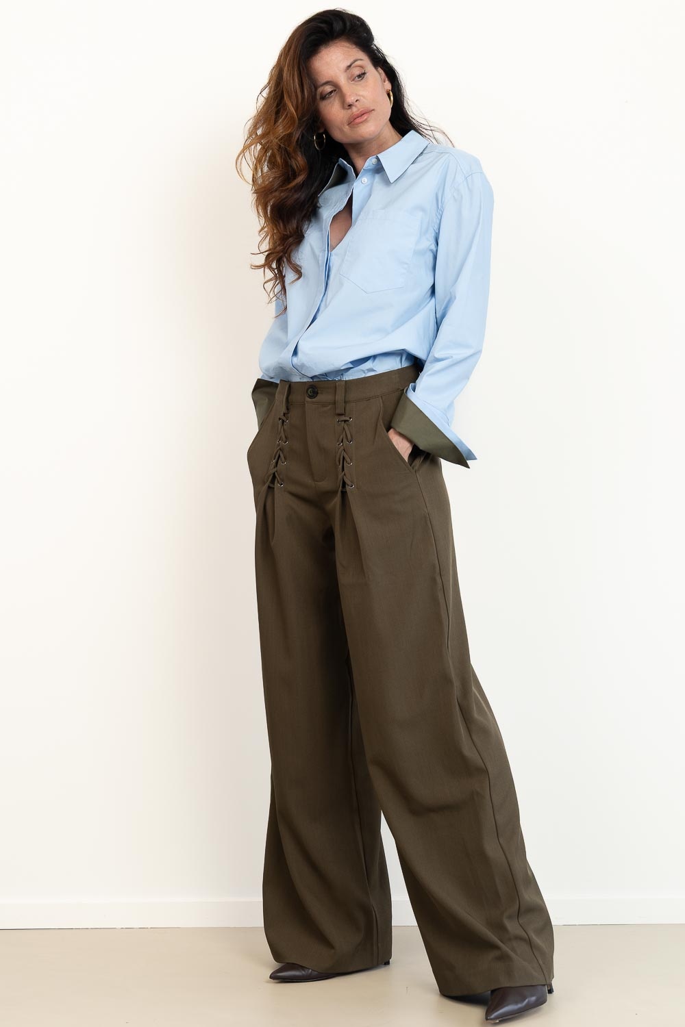 CO'COUTURE Donna CC Fold Cuff Shirt - Pale Blue