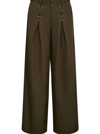 CO'COUTURE Luna CC Eyelit Wide Pants - Military Olive