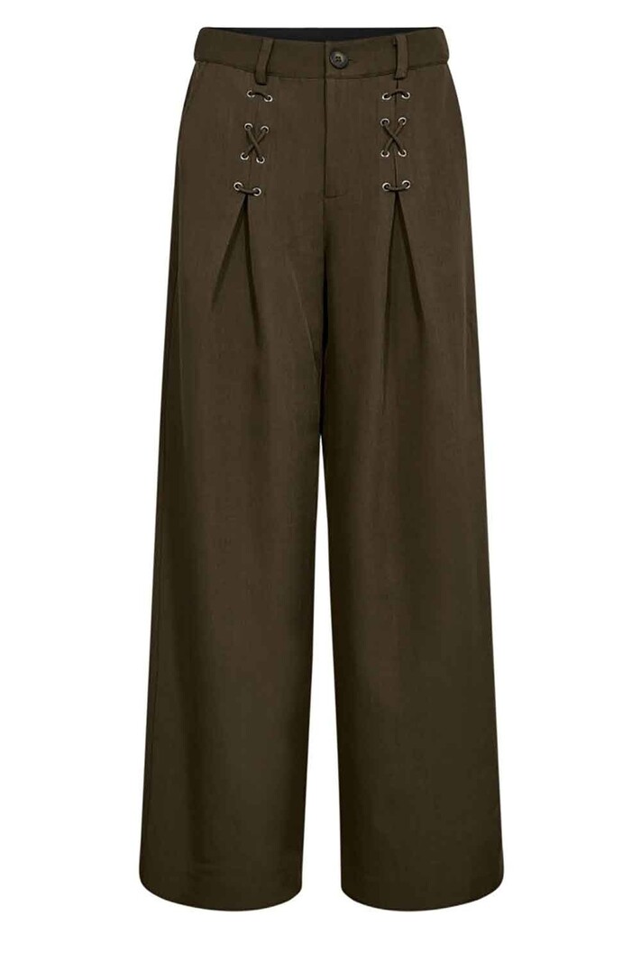 CO'COUTURE Luna CC Eyelit Wide Pants - Military Olive