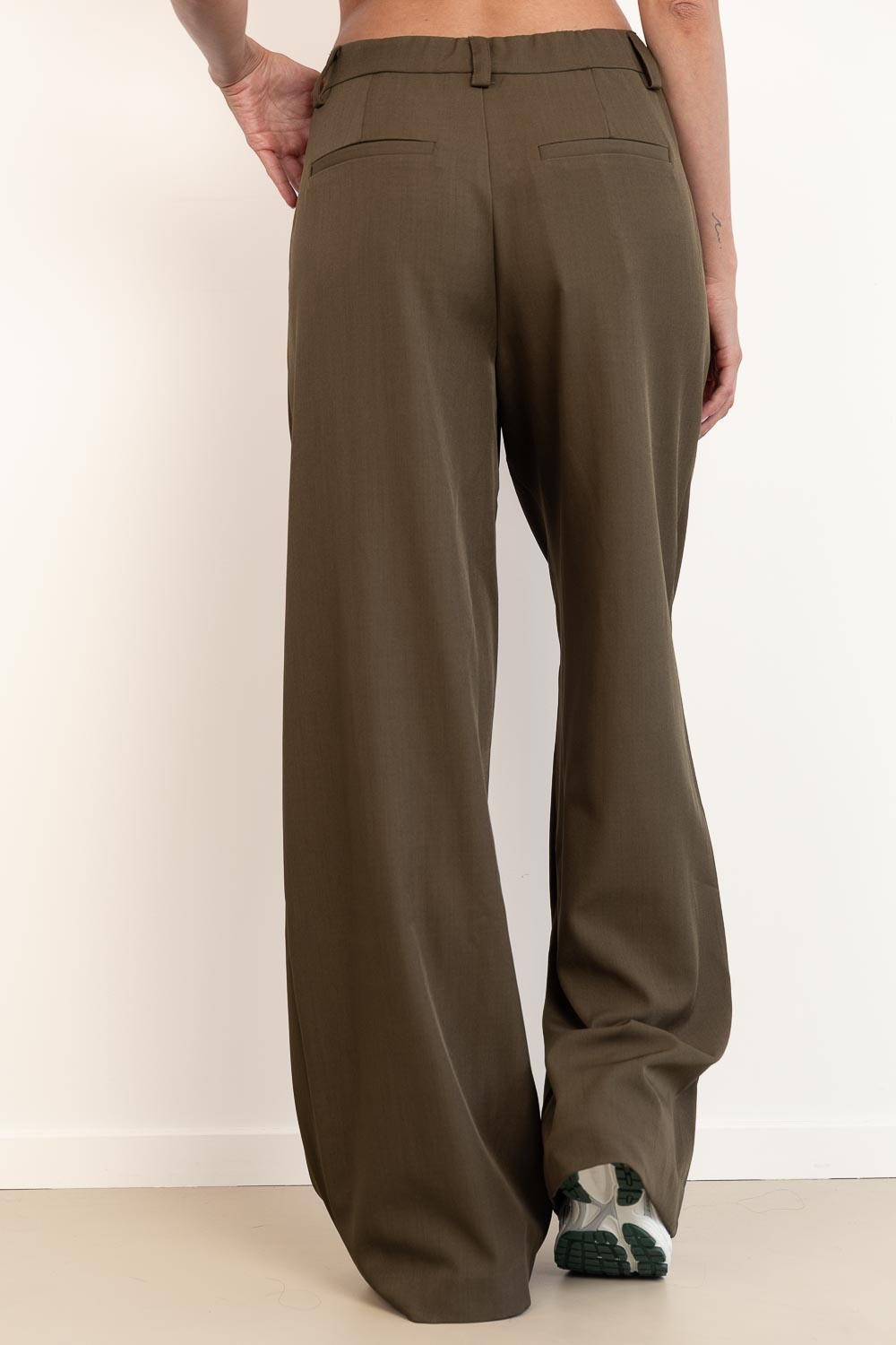 CO'COUTURE Luna CC Wijde Broek - Militair olijfgroen