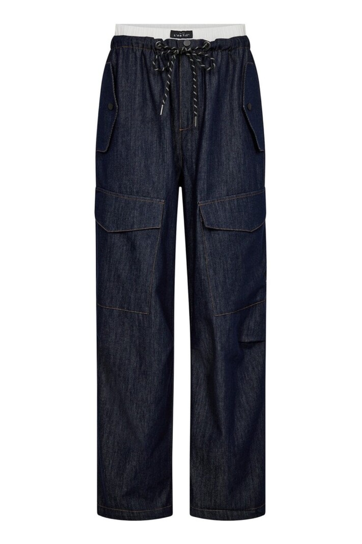 L'AMITIE Pull On Cargo Denim - Donkerblauw