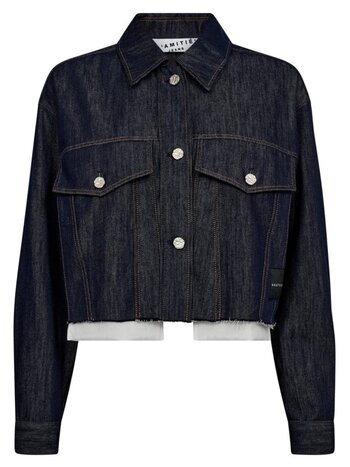 L'AMITIE Crop Shirt Cargo Denim - Dark Blue