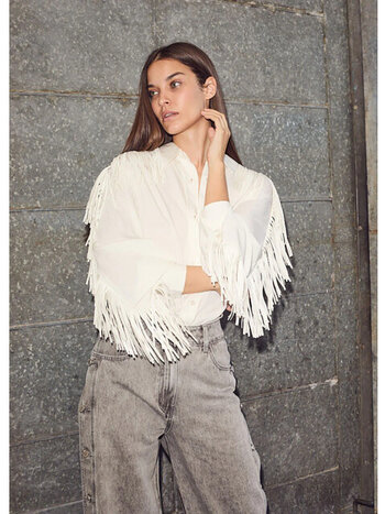 L'AMITIE Fringe Shirt - Off White