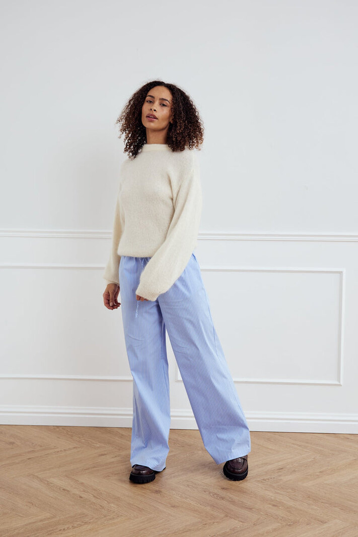 NOELLA Samira Striped Pants - Blue White