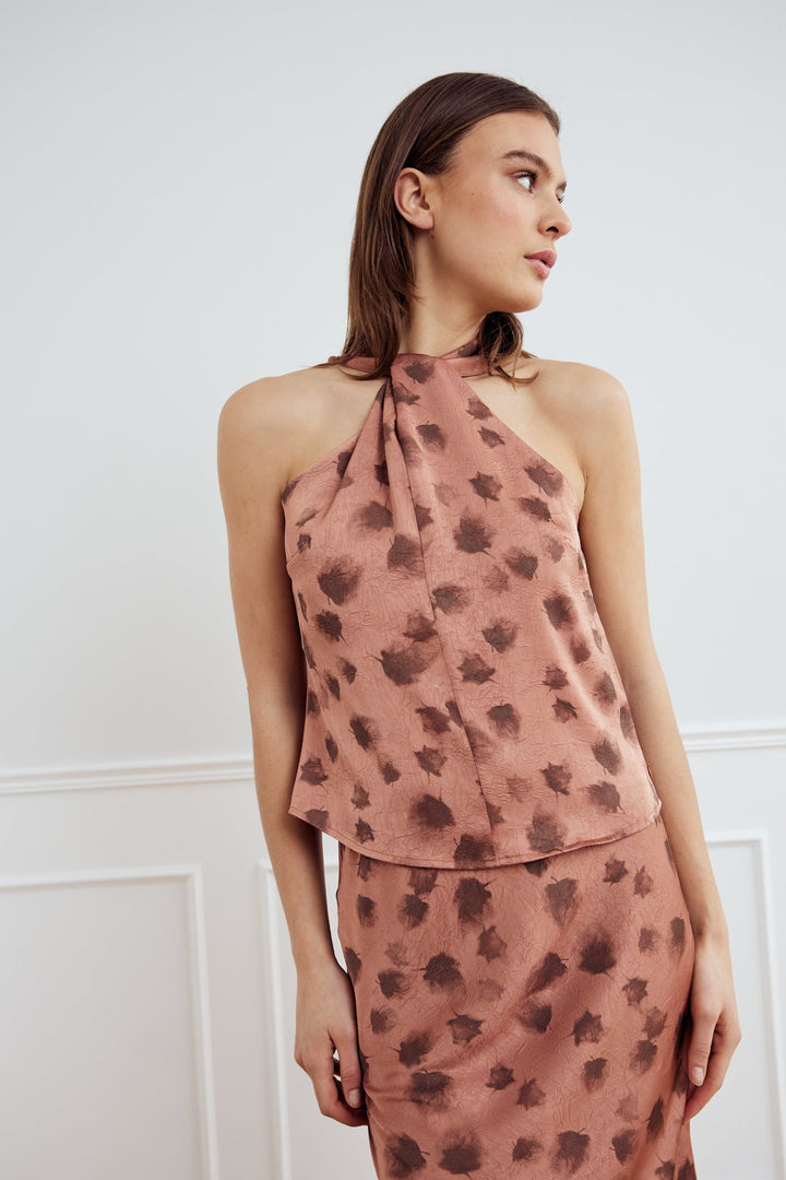 NOELLA Lucinda Cosette Blouse - Rust Print