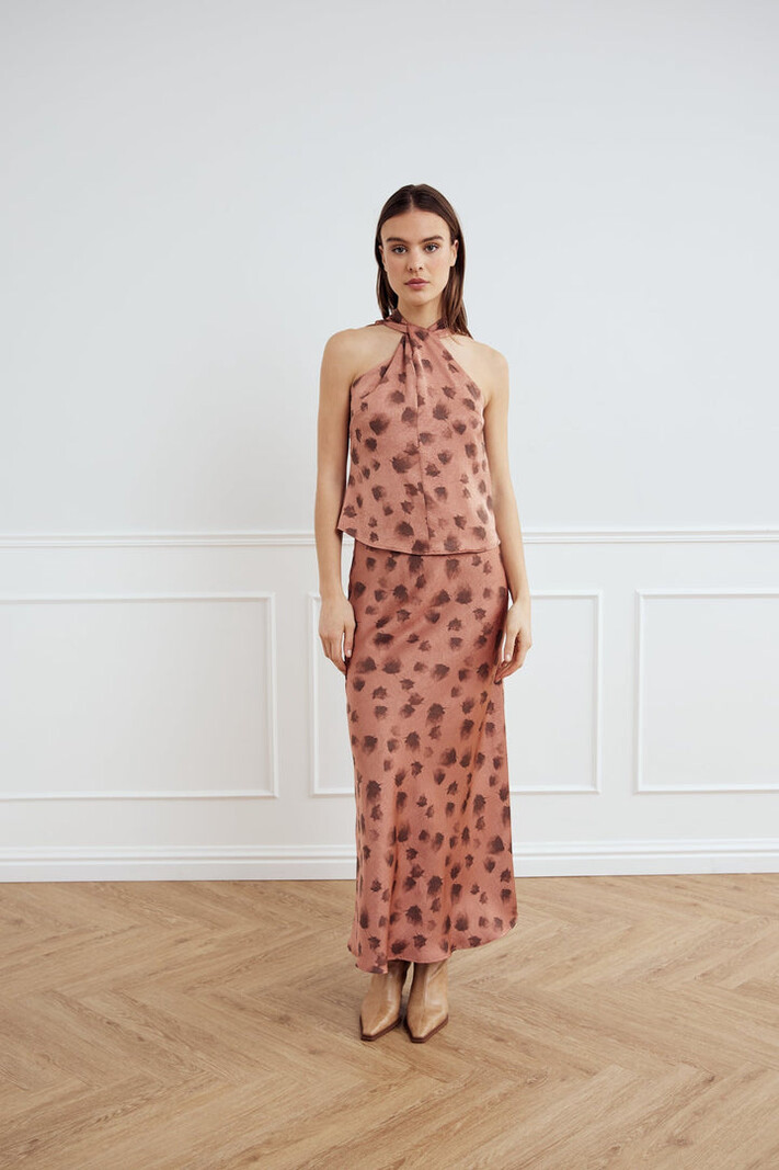 NOELLA Leonora Cosette Skirt - Rust Print