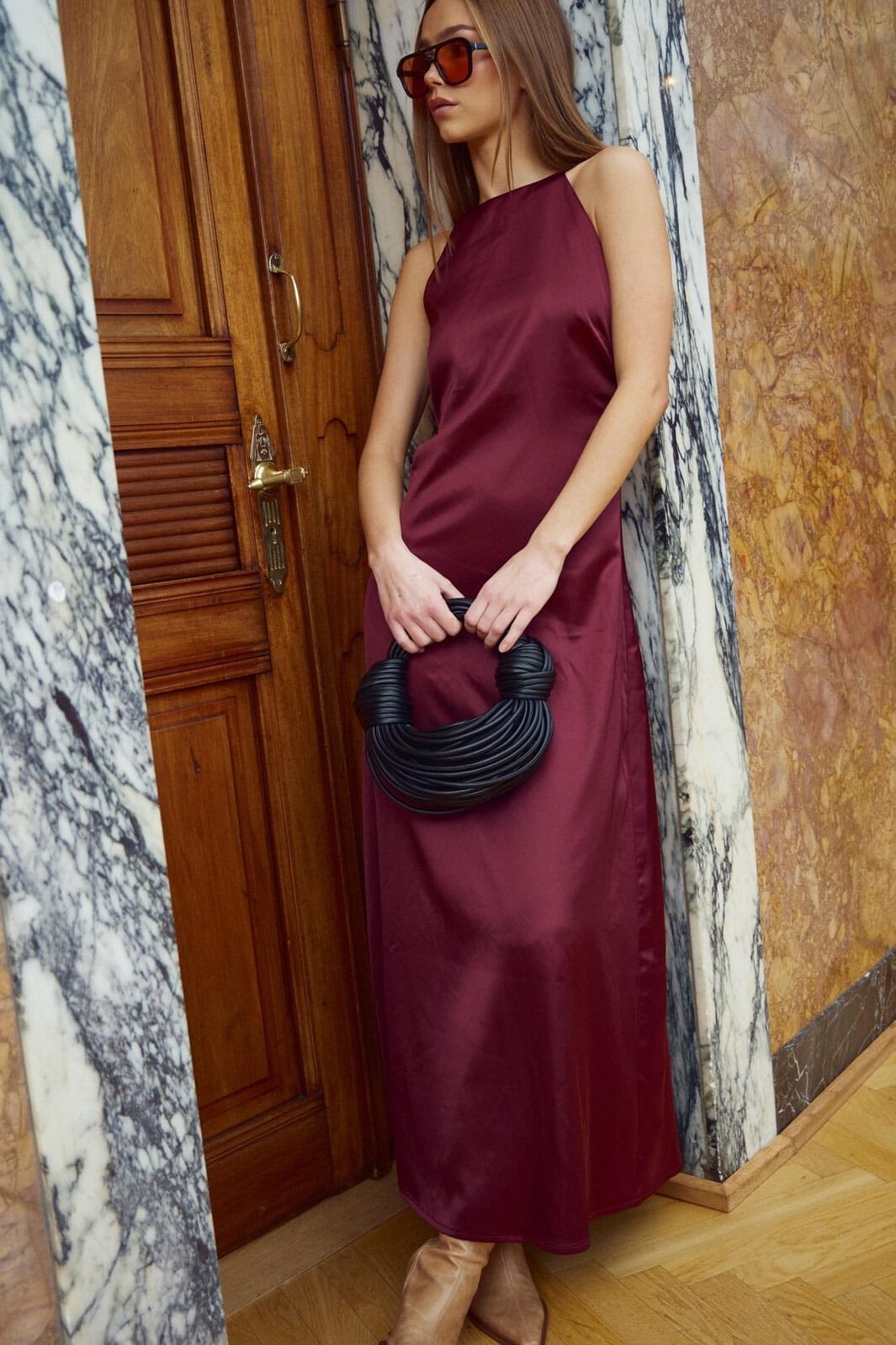 NOELLA Lacie Dress - Bordeaux