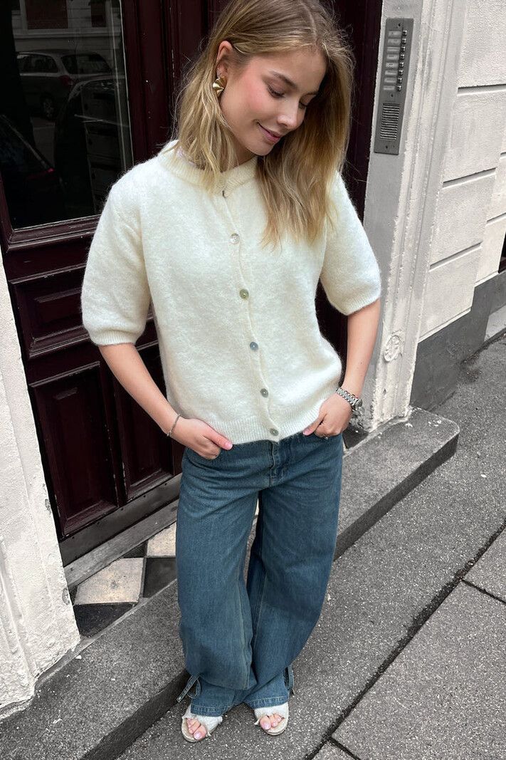 NOELLA Kae SS Knit Cardigan - Oyster Beige