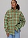 HARPER & YVE Selena Checkered Shirt - Green Brown