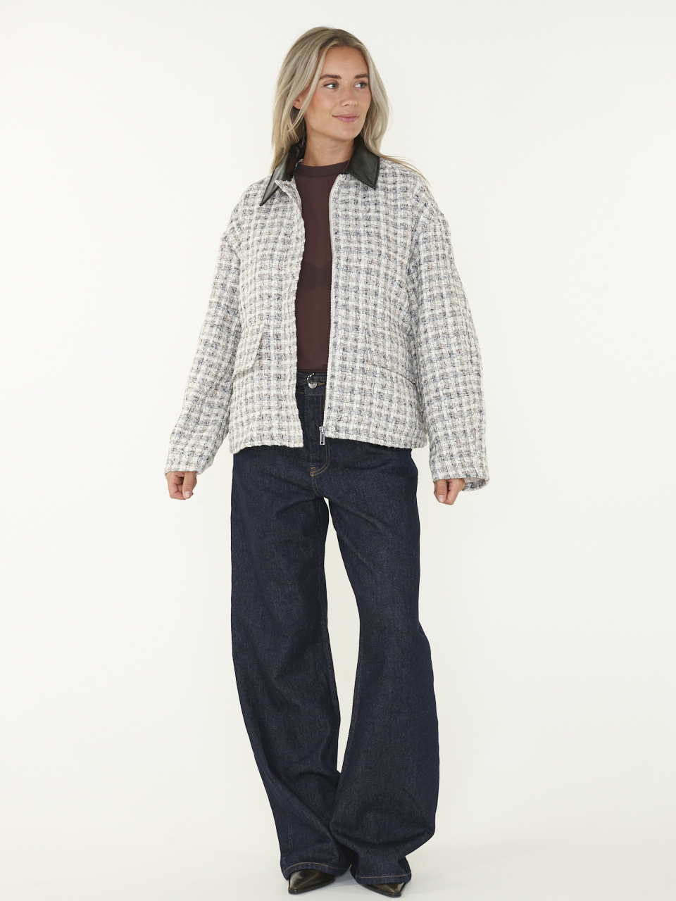 EDITED Xina Tweed Jas - Gebroken Wit