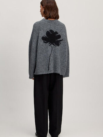 EDITED Oversized Ulva Flower Sweater - Grey