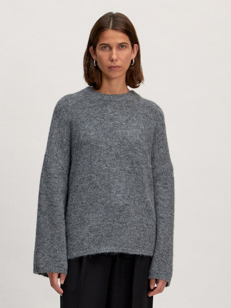 EDITED Oversized Ulva Flower Sweater - Grijs