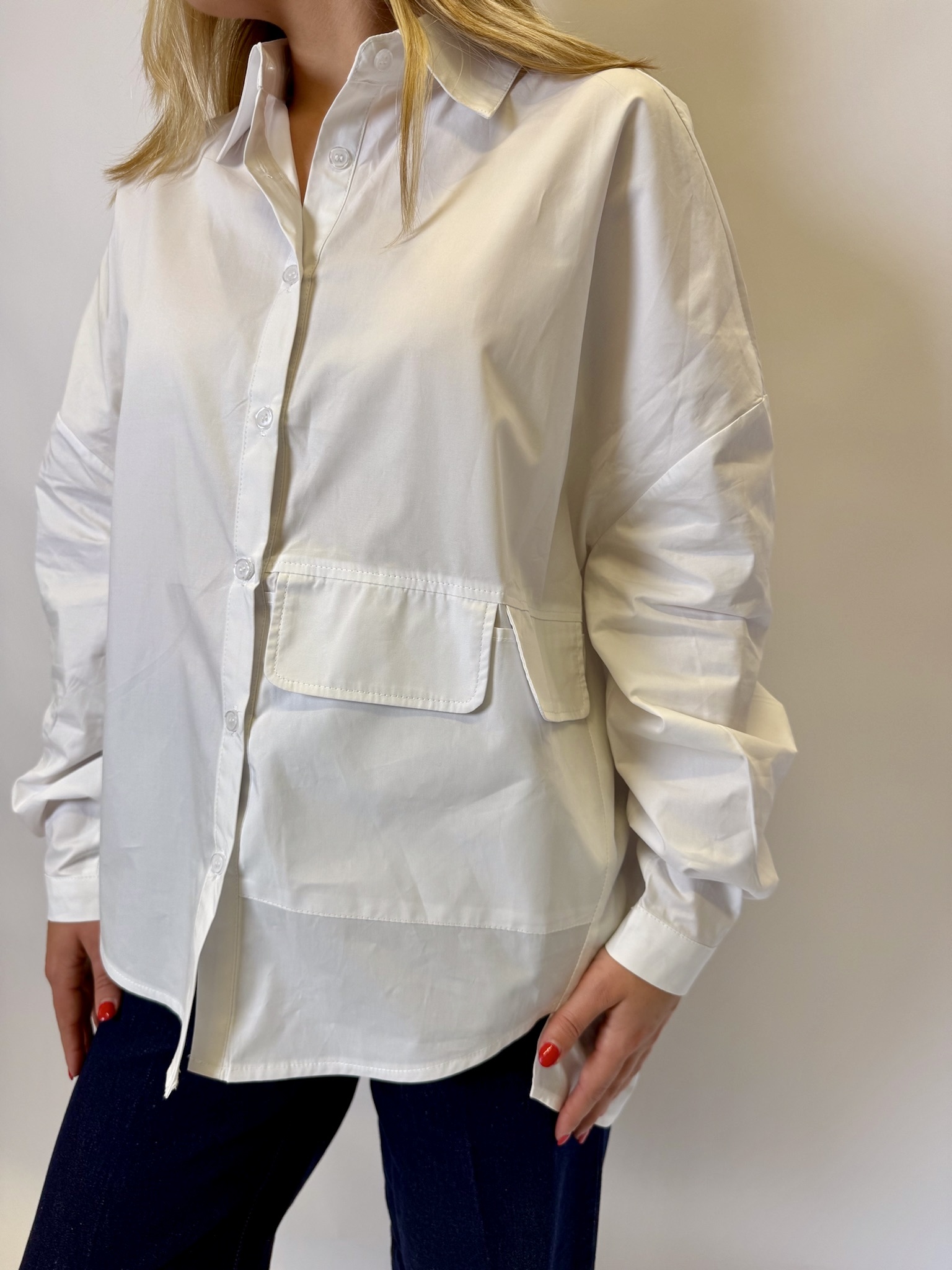 Sens Uniq Pocket Blouse White TU