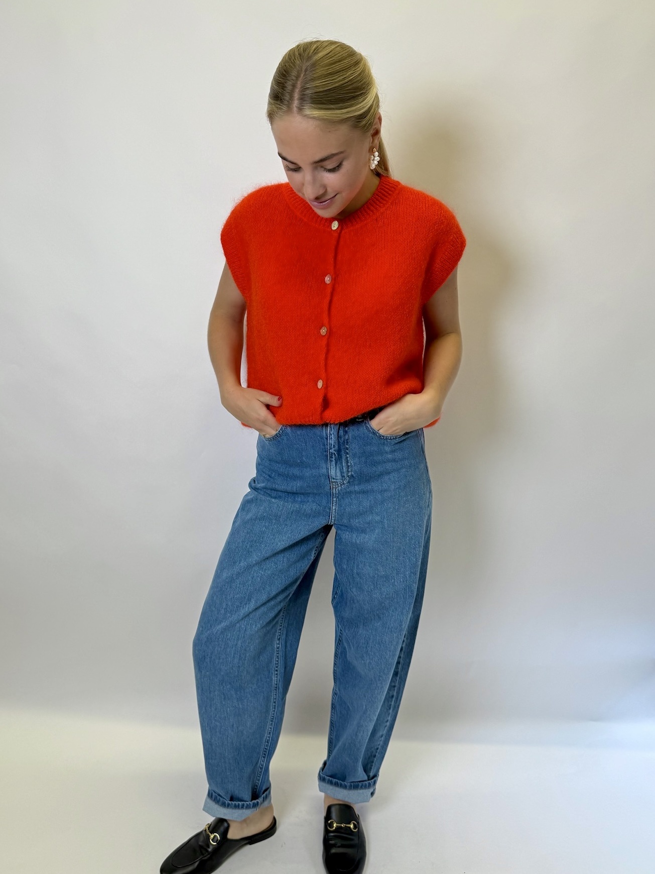 MM Lizette Cardigan Fel Oranje