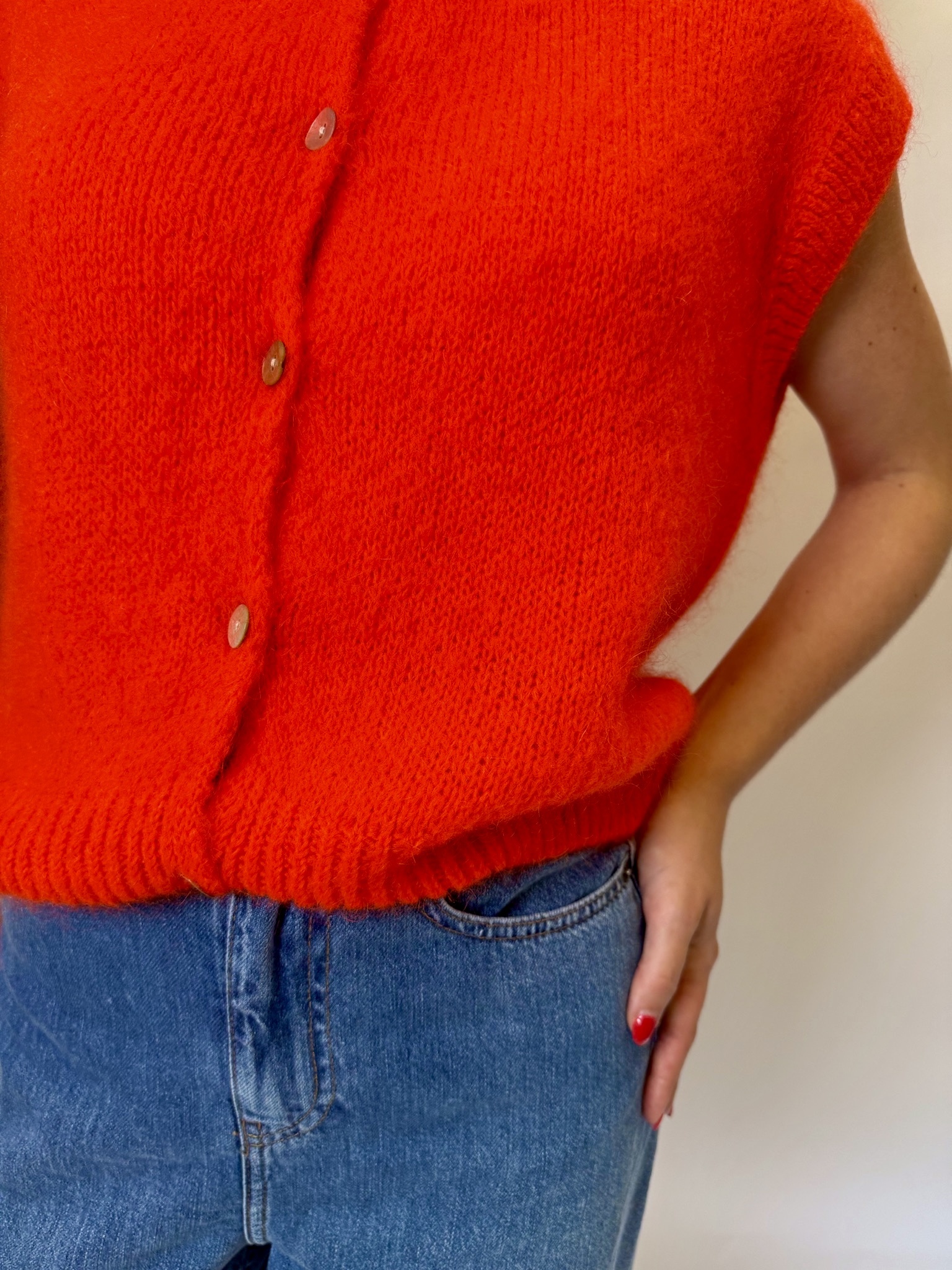 MM Lizette Cardigan Fel Oranje