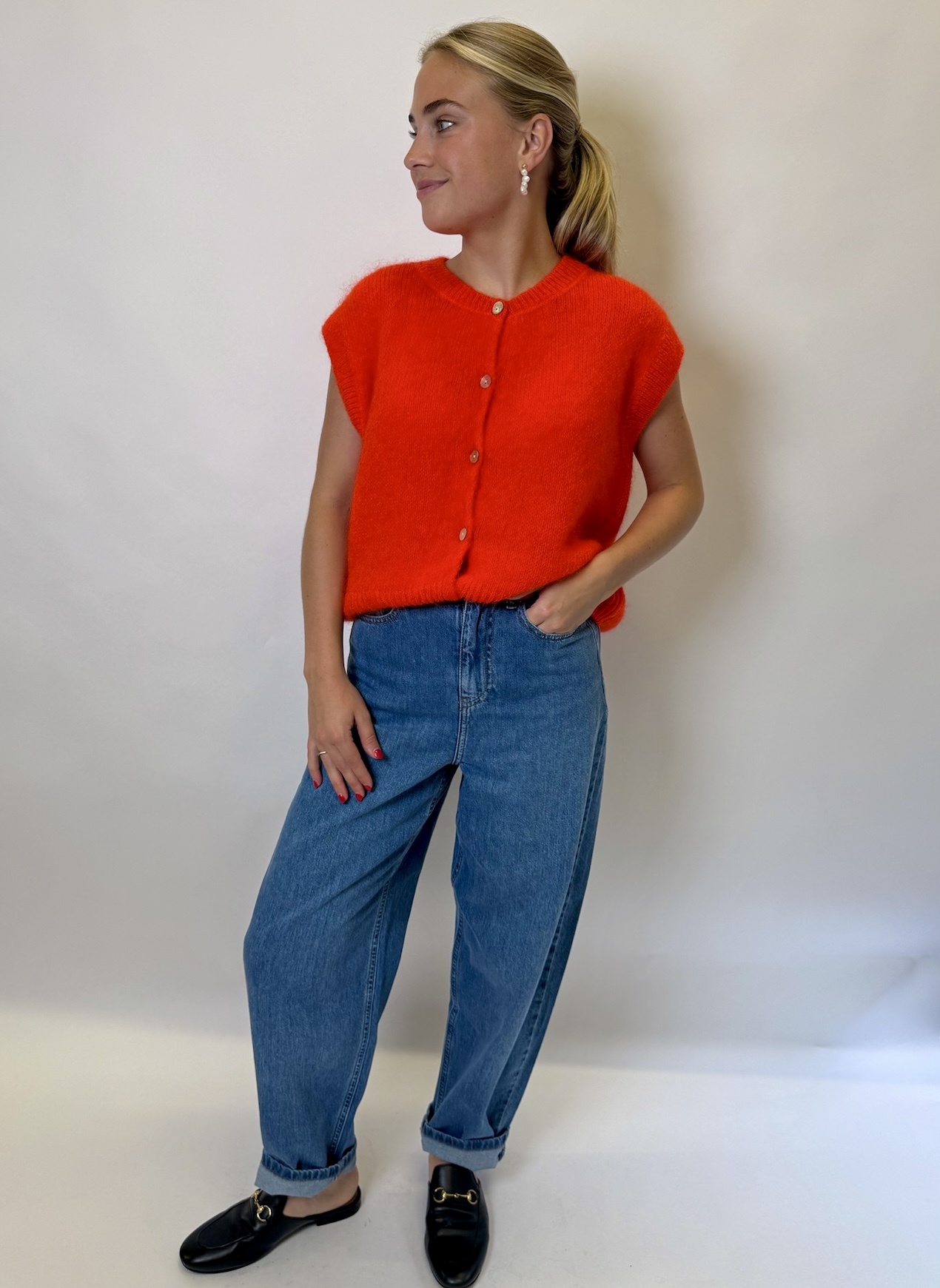 MM Lizette Cardigan Fel Oranje