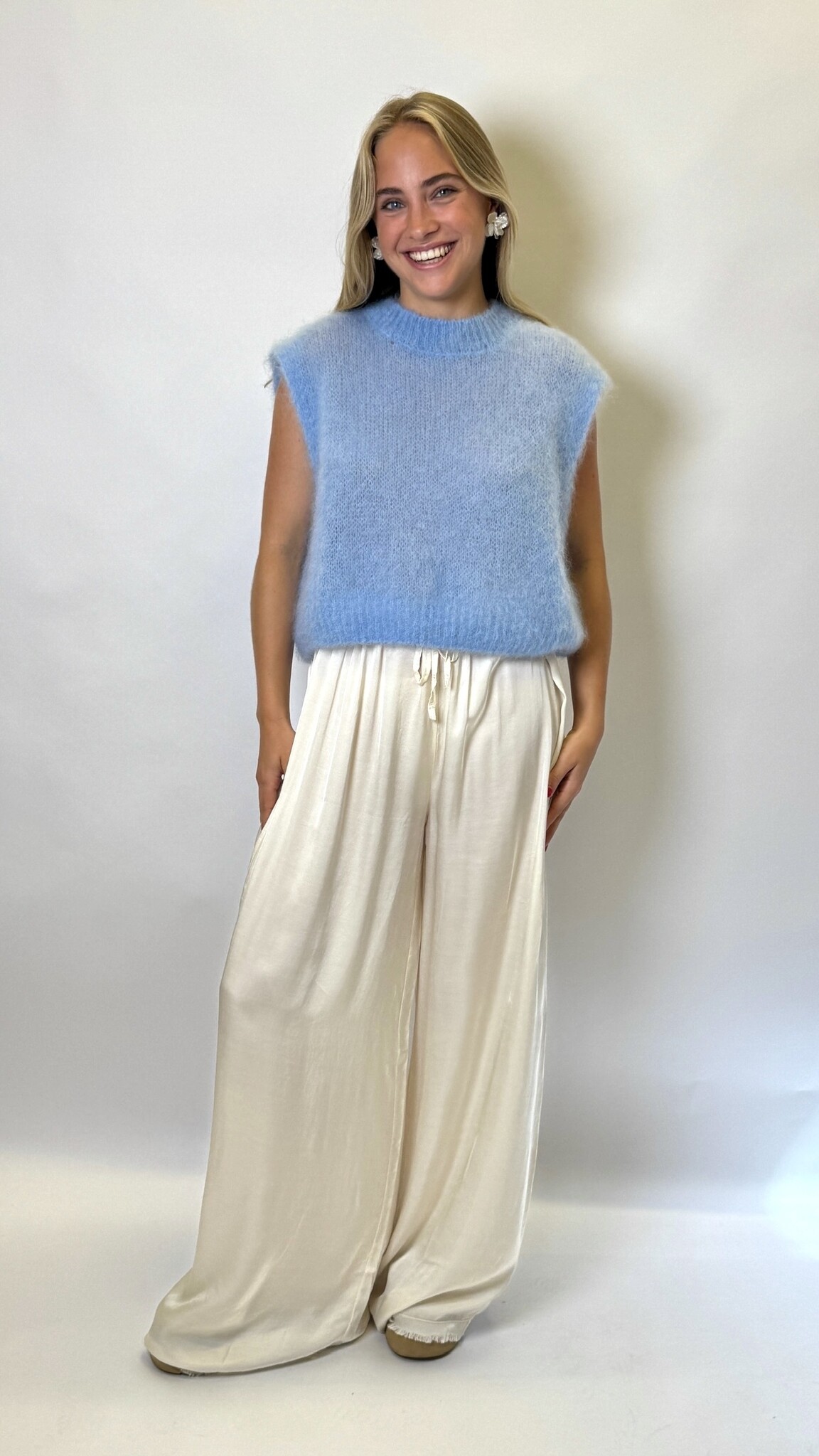 Mohair Debardeur Licht Blauw TU