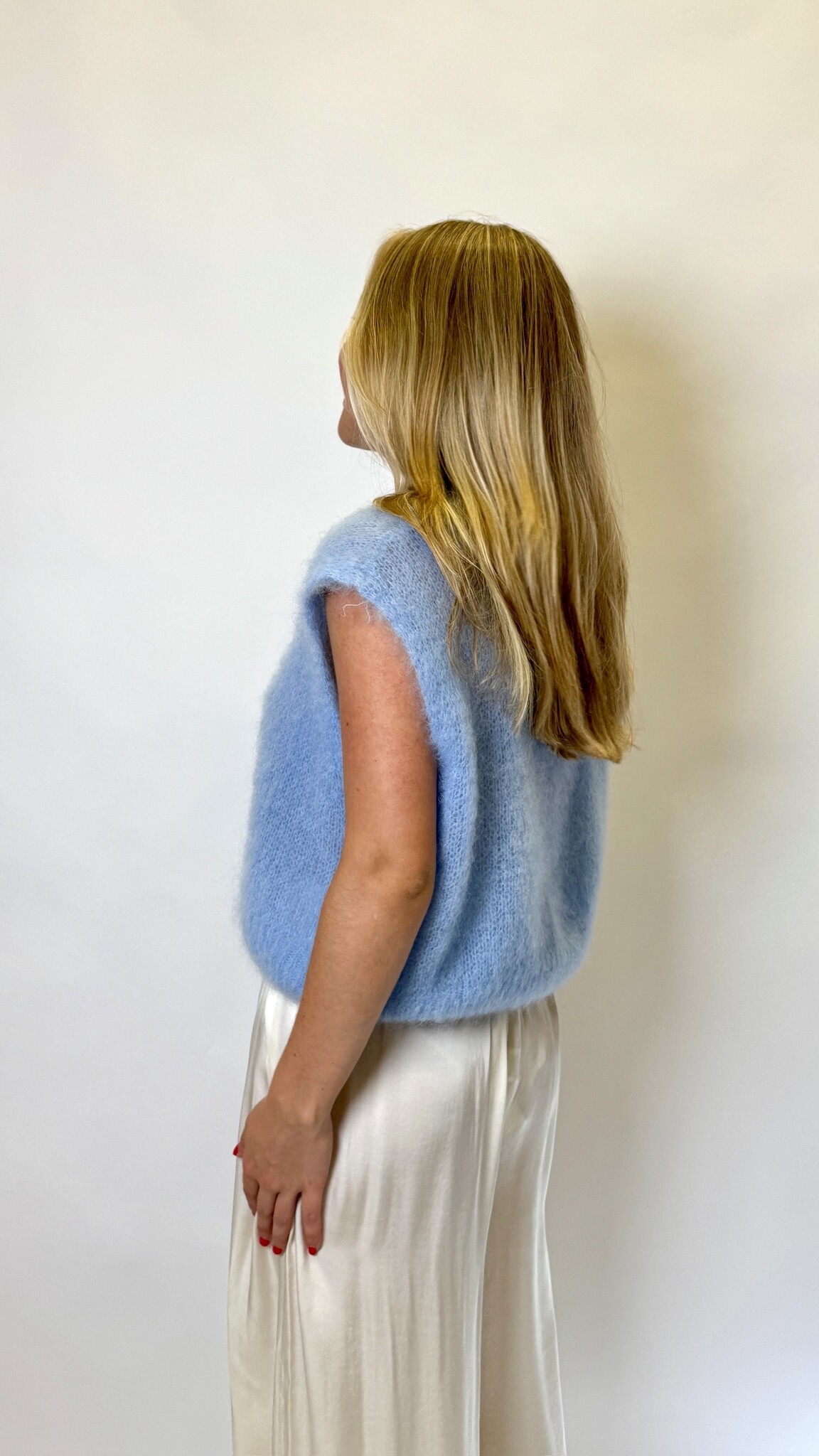 Mohair Debardeur Licht Blauw TU